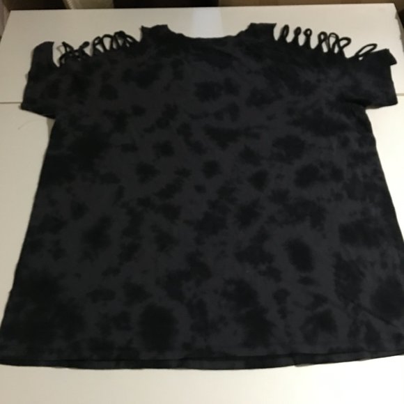 Torrid Soundgarden Gray/Black Tie-Dye Slashed Tee Shirt Plus Size 2 2X - Picture 6 of 8